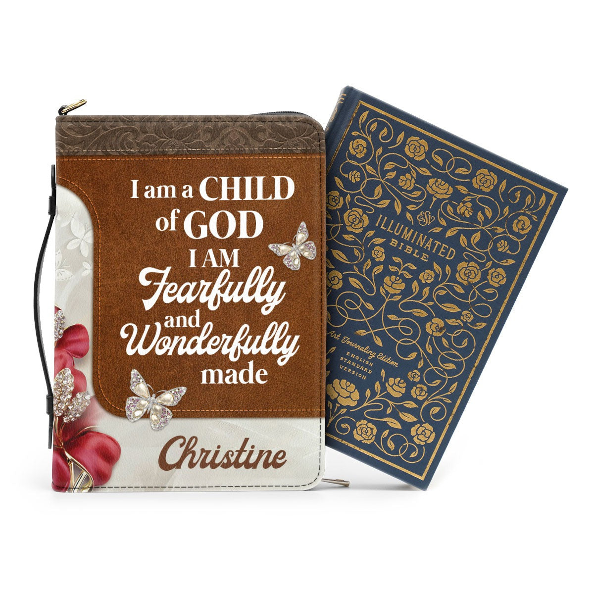 Zippered Leather Case With Name Leather Book Cover, Personalized Bible Cover, Religious Gift, Christian Gift, Bible Covers Jesus Gifts